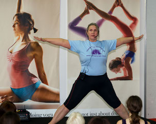 Christina Niewola teaching at The Yoga Show